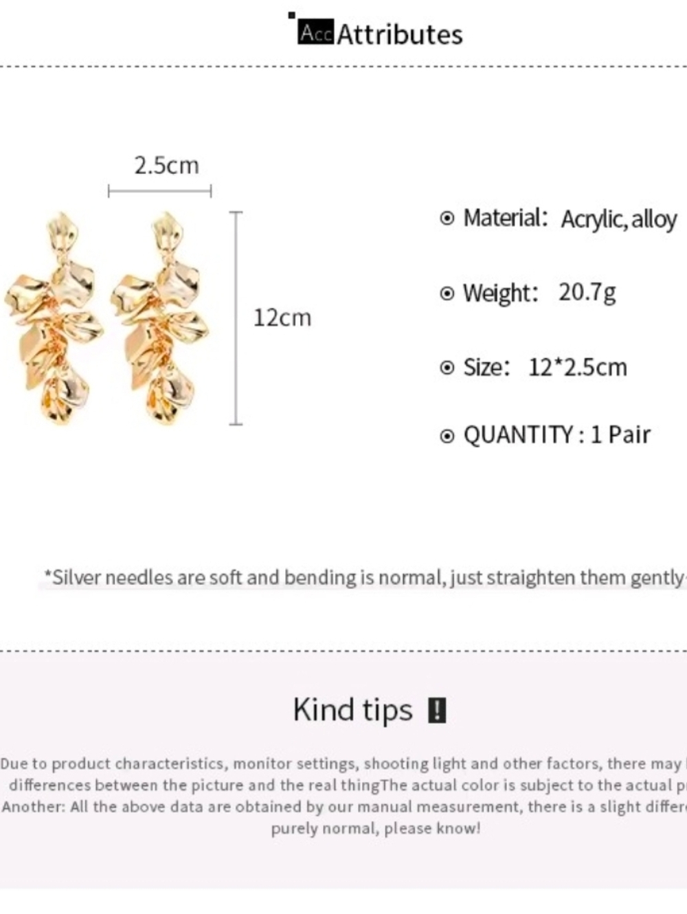 Sculpted Gold Cascade Earrings - Picture 3 of 4